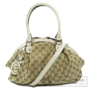 Gucci Sukey Boston bag beige white GG canvas